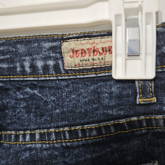 Judy Blue Women's 13 Dark Acid Wash Distressed Slashed Stretch Skinny Jeans B8 - Picture 4 of 9